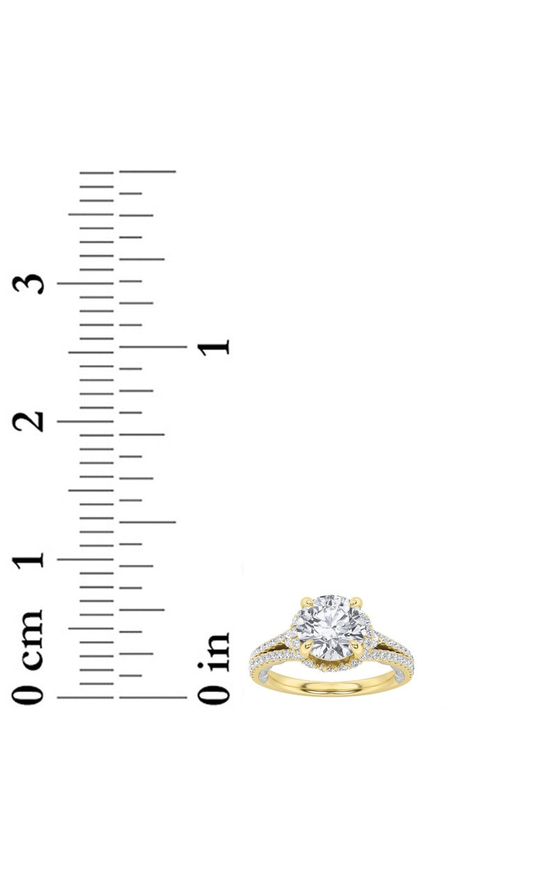 2CTW Round Shaped Lab Grown Diamond (F/VS) Solitaire Engagement Ring in 14K Gold