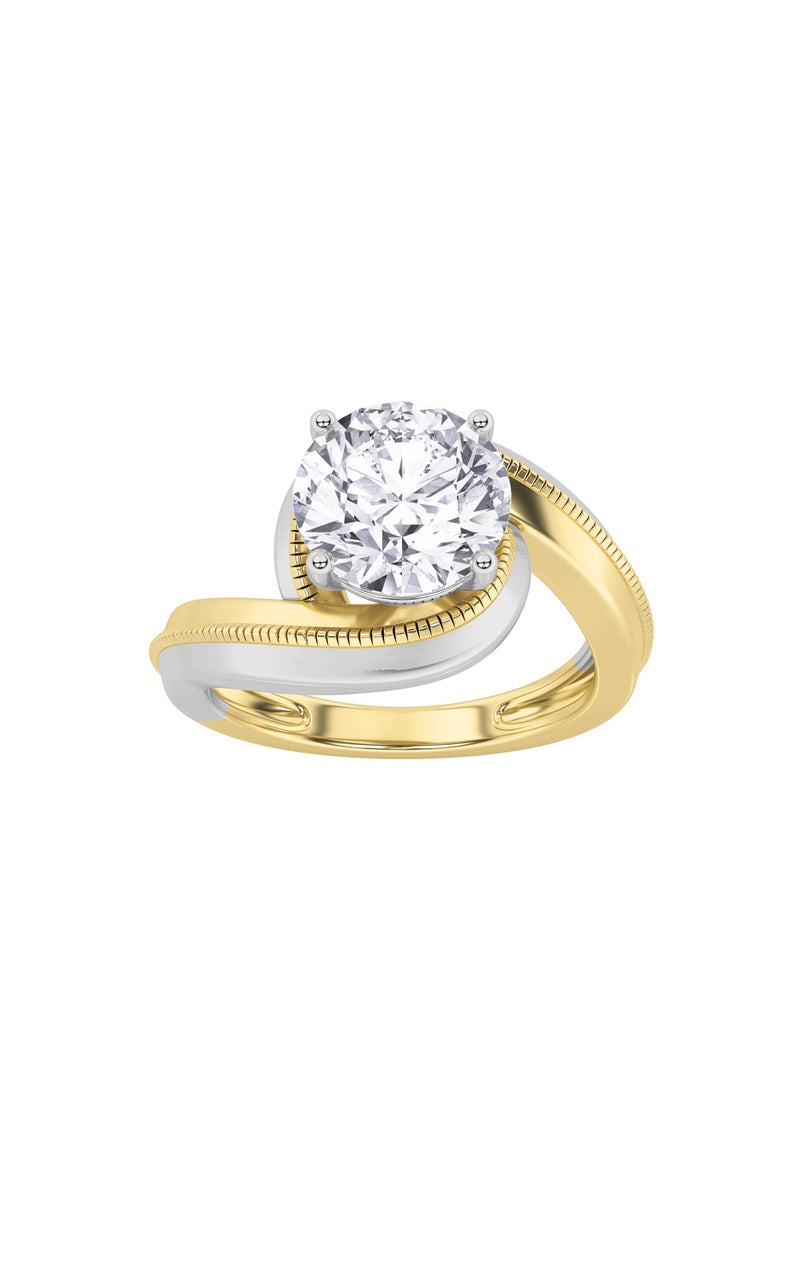 2Cttw Round Shaped Lab Grown Diamond (F/VS) Solitaire Engagement Ring in 14K Gold