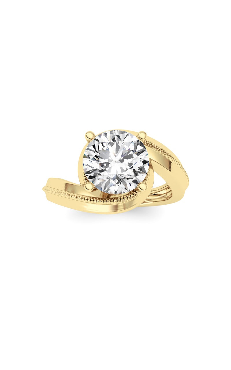 2.5CTW Round Shaped Lab Grown Diamond (F/VS)  Ring in 14K Gold