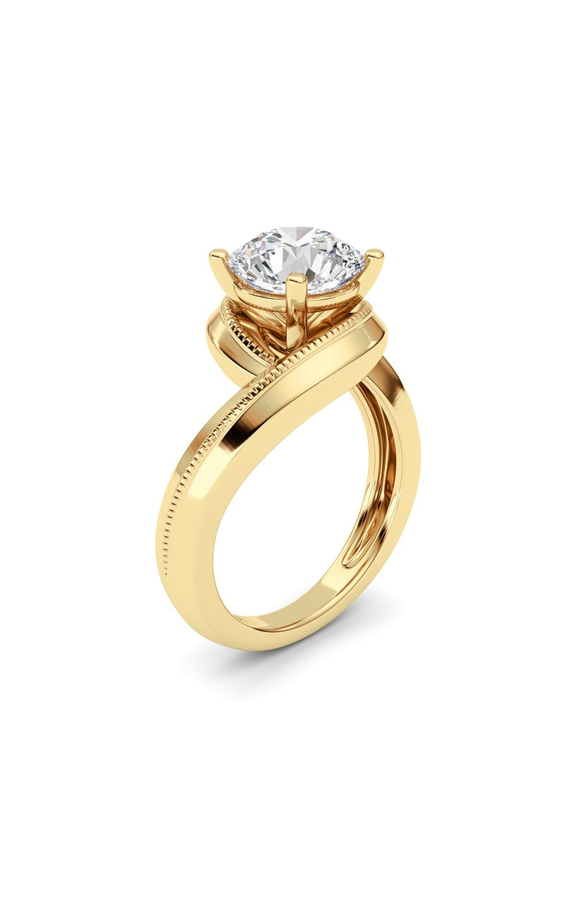 2.5CTW Round Shaped Lab Grown Diamond (F/VS)  Ring in 14K Gold