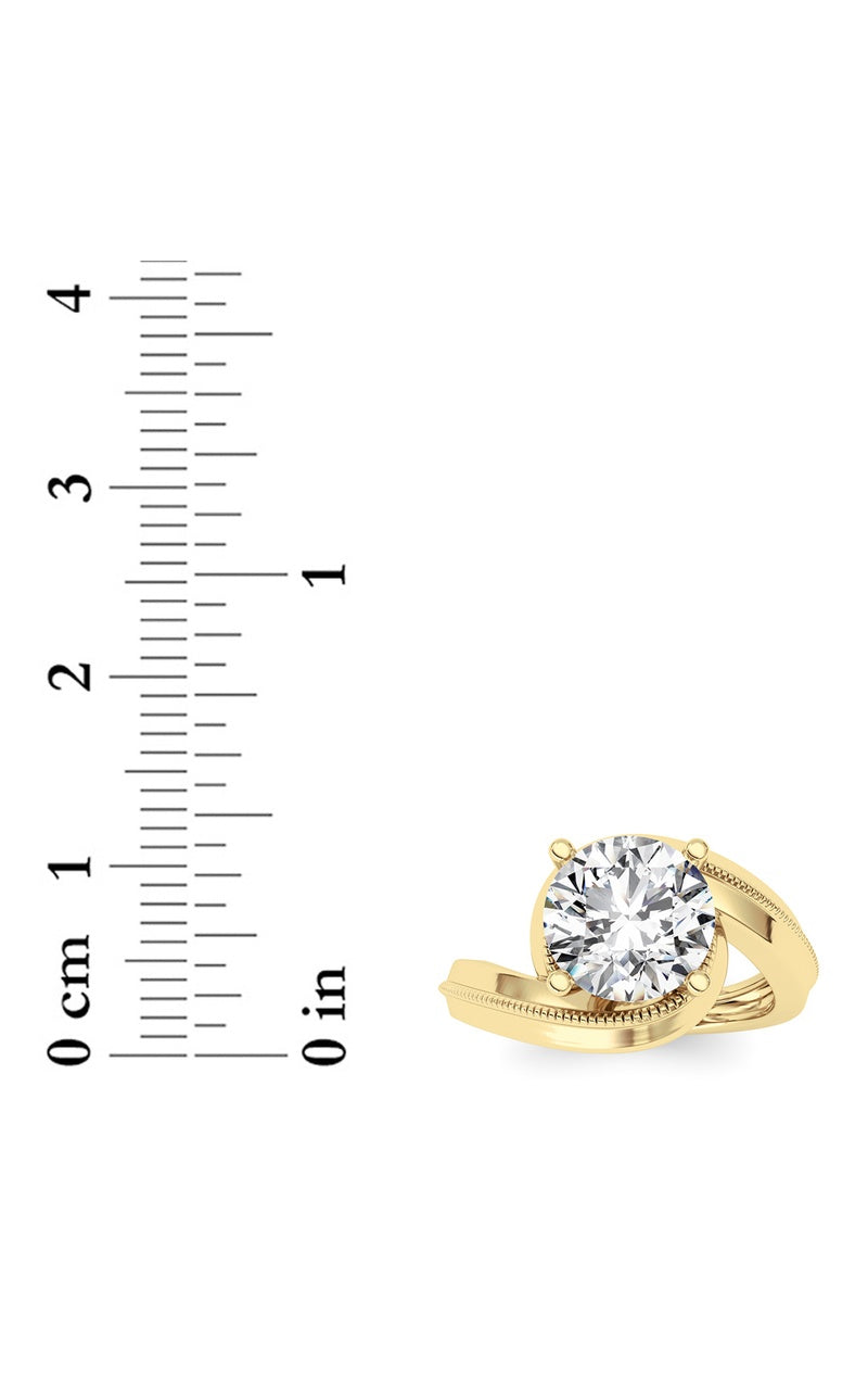 2.5CTW Round Shaped Lab Grown Diamond (F/VS)  Ring in 14K Gold
