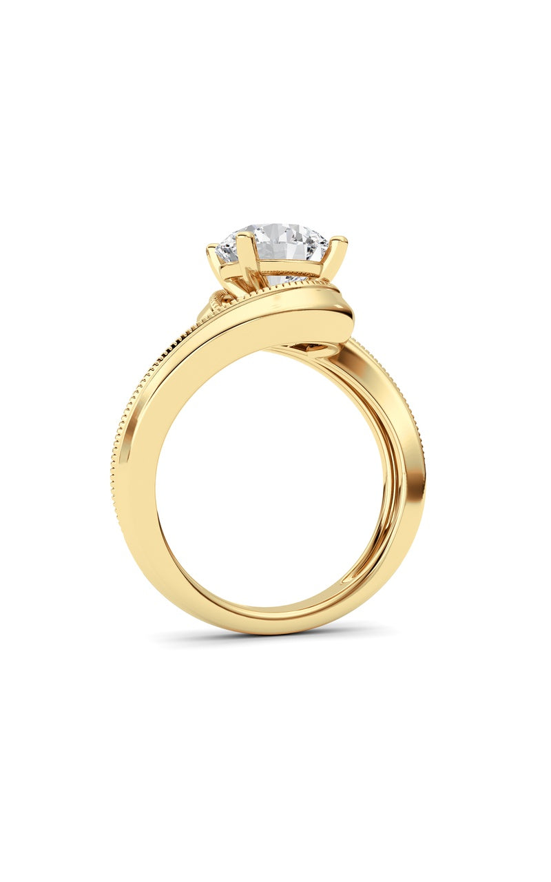 2.5CTW Round Shaped Lab Grown Diamond (F/VS)  Ring in 14K Gold