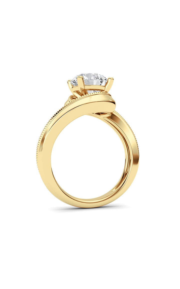 2.5CTW Round Shaped Lab Grown Diamond (F/VS)  Ring in 14K Gold
