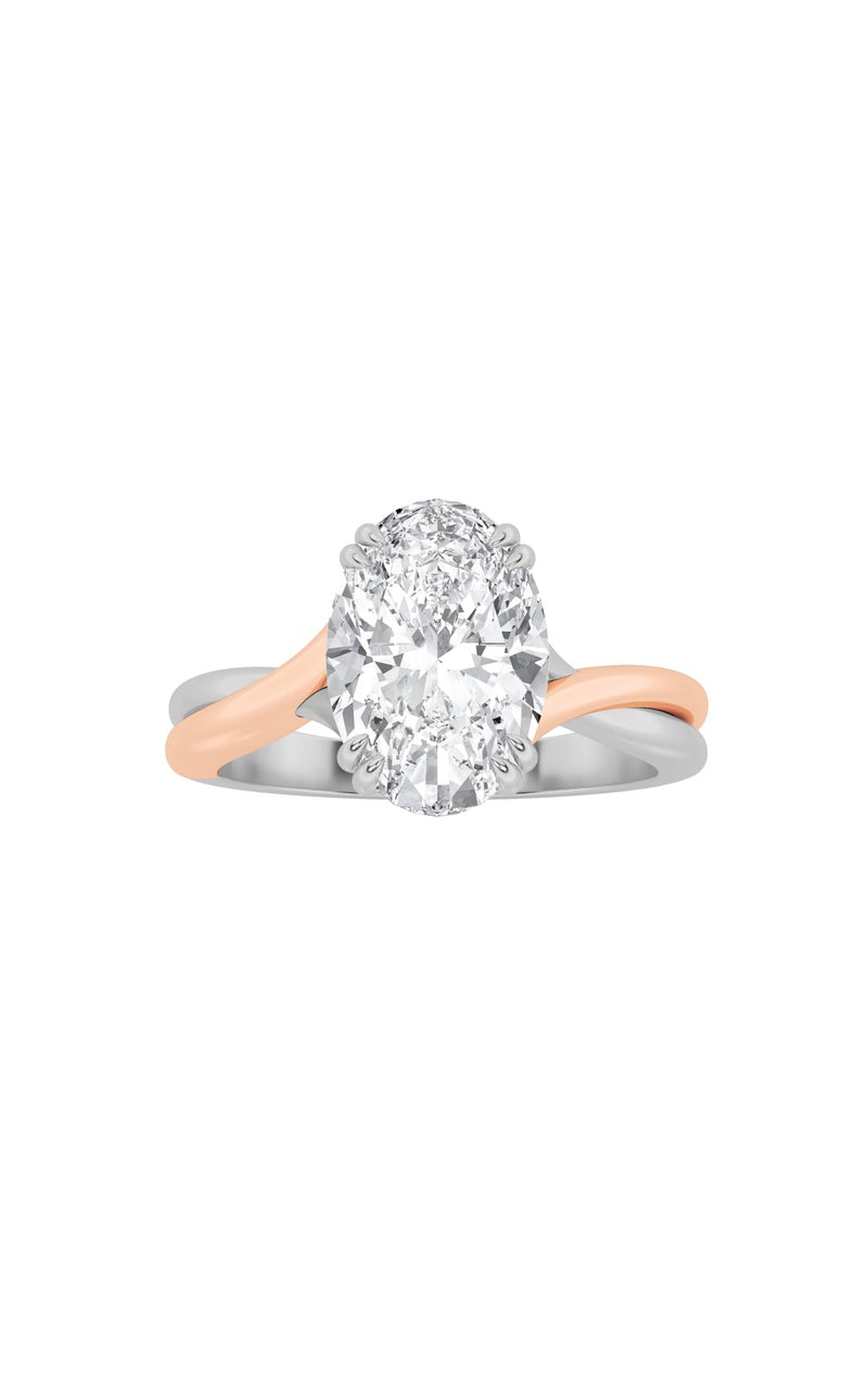 2Cttw Oval Shaped Lab Grown Diamond (F/VS) Solitaire Engagement Ring in 14K Gold