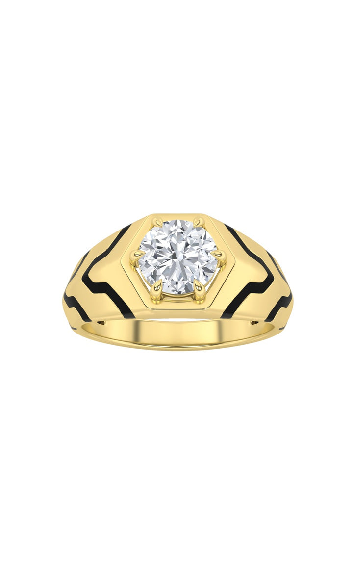 1.5Cttw Round Shaped Lab Grown Diamond (F/VS) Mens Ring in 14K White Gold