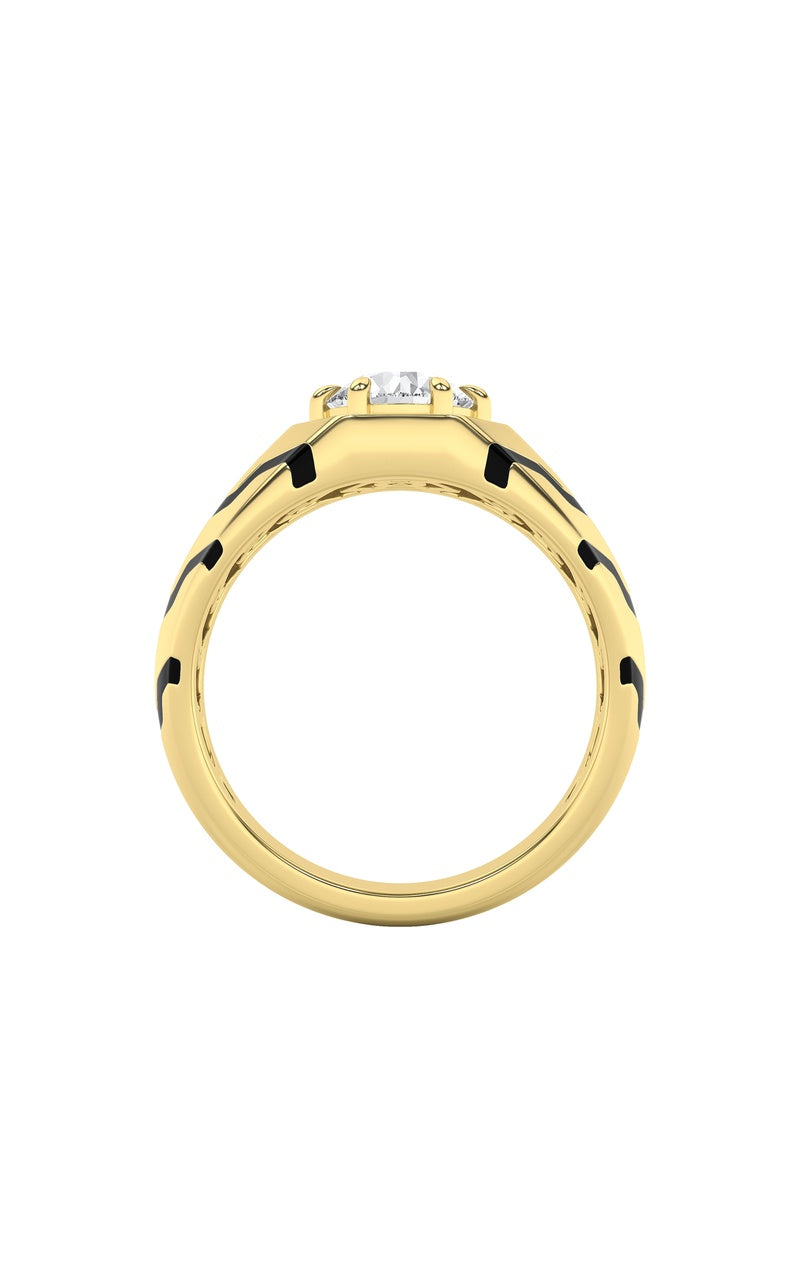 1.5Cttw Round Shaped Lab Grown Diamond (F/VS) Mens Ring in 14K White Gold
