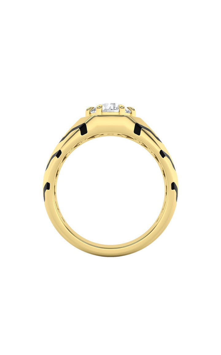 1.5Cttw Round Shaped Lab Grown Diamond (F/VS) Mens Ring in 14K White Gold