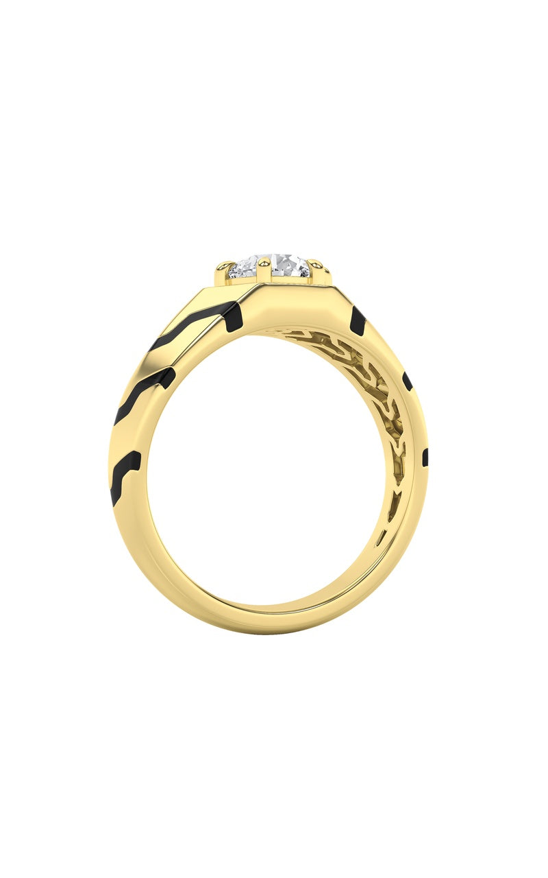 1.5Cttw Round Shaped Lab Grown Diamond (F/VS) Mens Ring in 14K White Gold