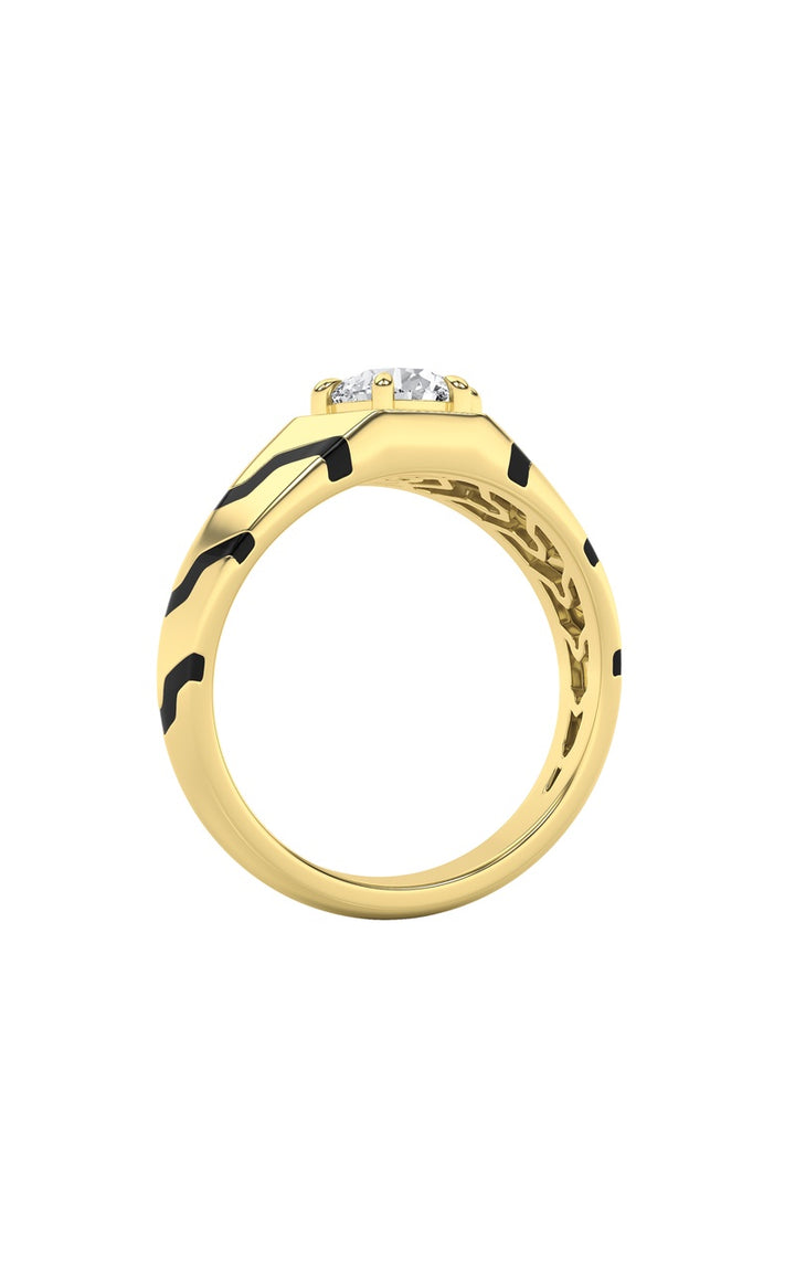 1.5Cttw Round Shaped Lab Grown Diamond (F/VS) Mens Ring in 14K White Gold