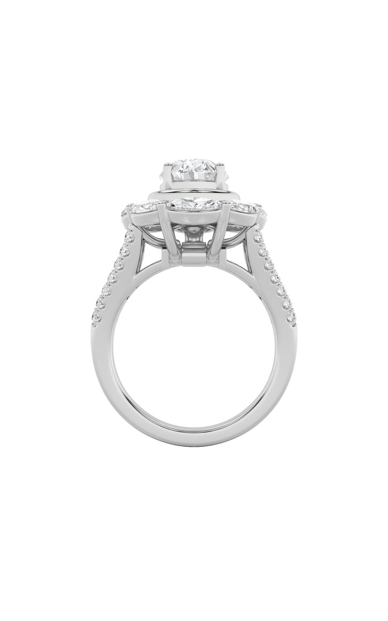 3.75CTW Oval Shaped Lab Grown Diamond (G/VS)  Ring in 14K Gold