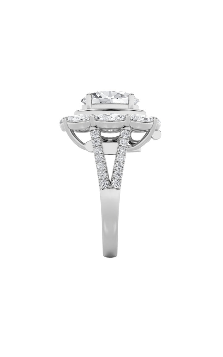 3.75CTW Oval Shaped Lab Grown Diamond (G/VS)  Ring in 14K Gold