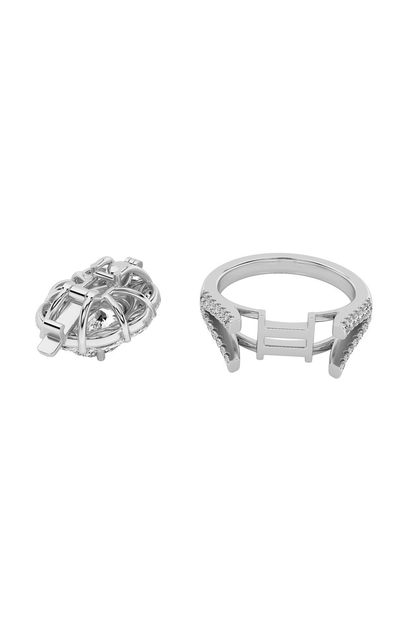 3.75Cttw Oval Shaped Lab Grown Diamond (G/VS)  Ring in 14K Gold
