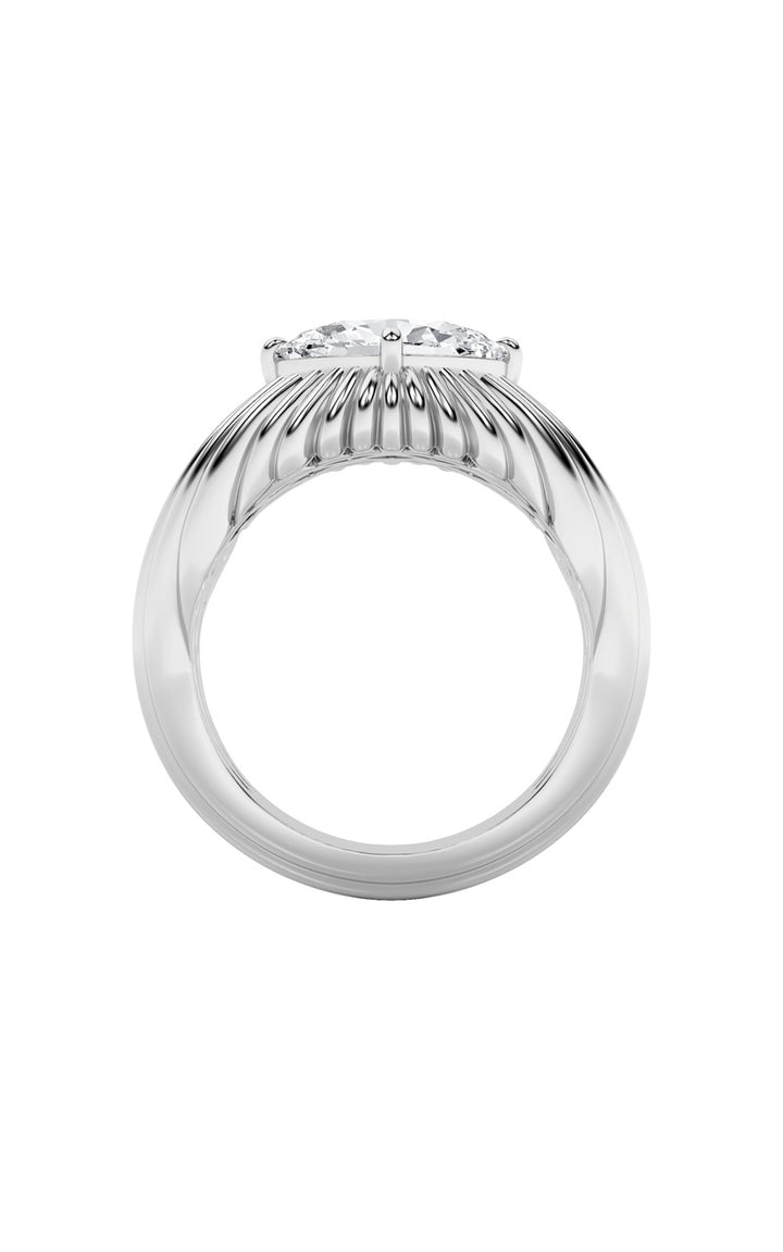 2Cttw Oval Shaped Lab Grown Diamond (F/VS) Fancy Solitaire Ring in 14K Gold