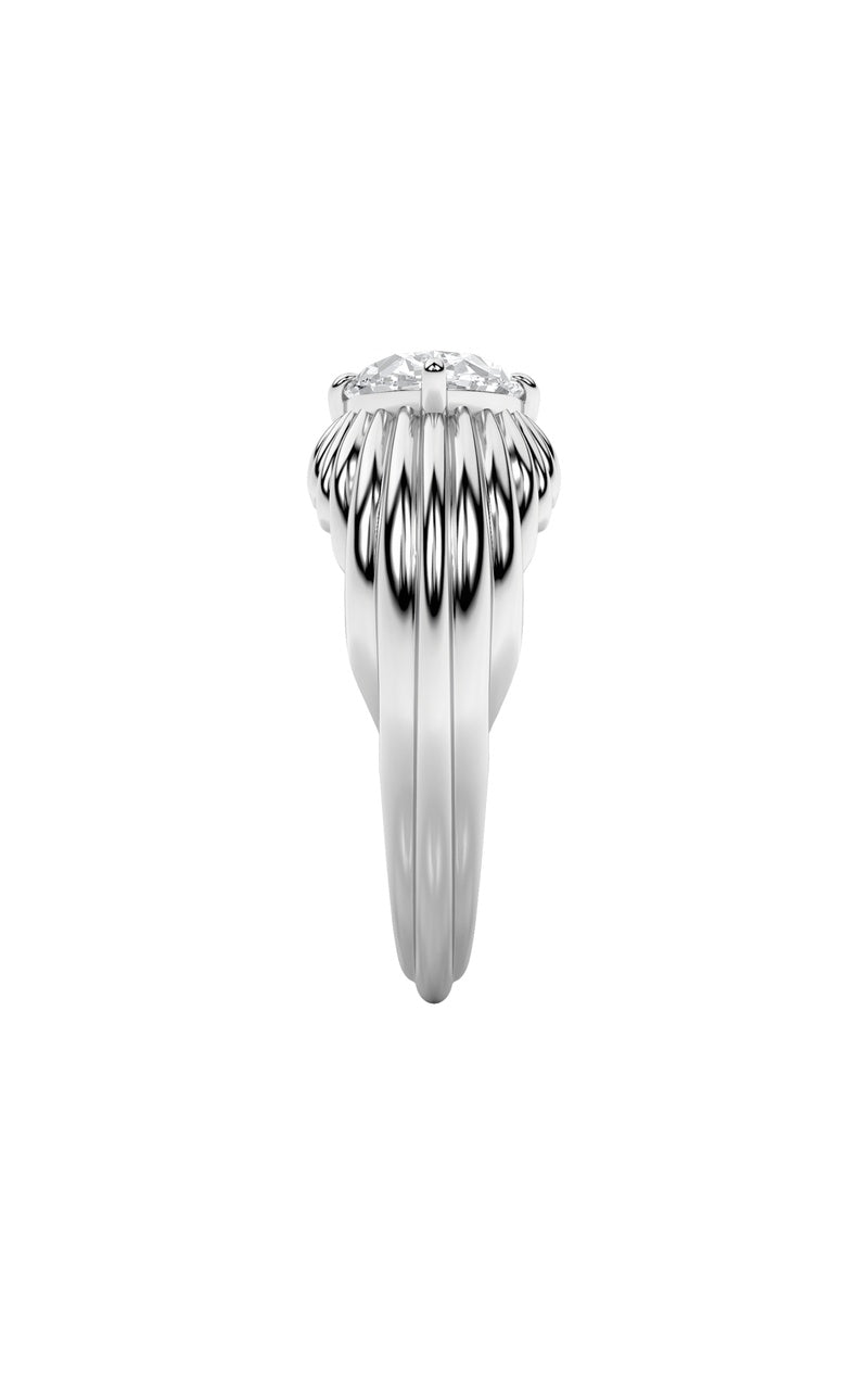 2Cttw Oval Shaped Lab Grown Diamond (F/VS) Fancy Solitaire Ring in 14K Gold