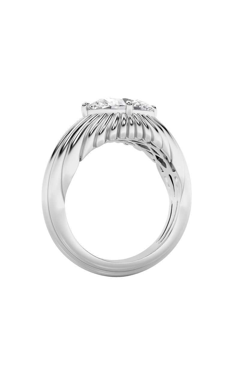 2Cttw Oval Shaped Lab Grown Diamond (F/VS) Fancy Solitaire Ring in 14K Gold
