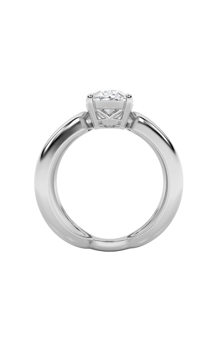 2Cttw Oval Shaped Lab Grown Diamond (F/VS) Criss Cross Fancy Solitaire Ring in 14K Gold