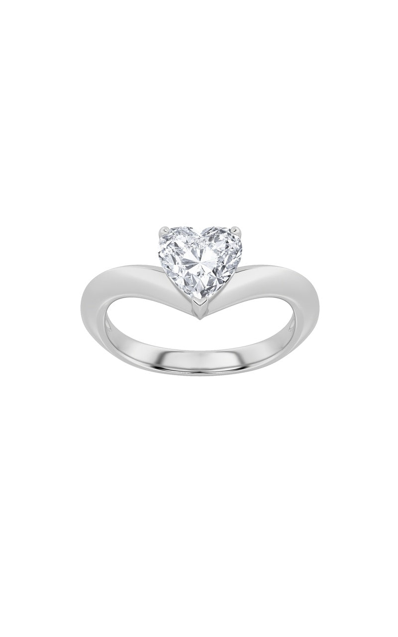 1Cttw Heart Shaped Lab Grown Diamond (F/VS) Heart Shaped Ring in 14K Gold