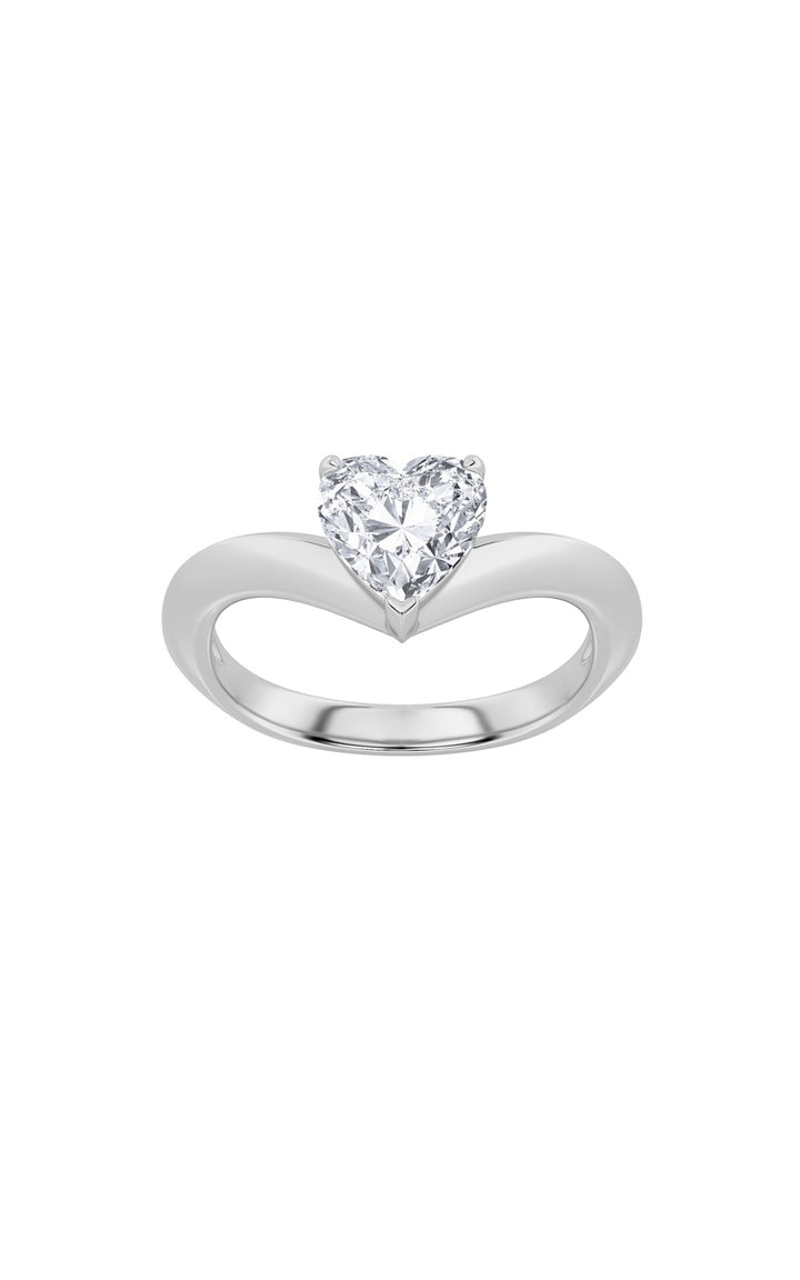 1CTW Heart Shaped Lab Grown Diamond (F/VS) Heart Shaped Ring in 14K Gold