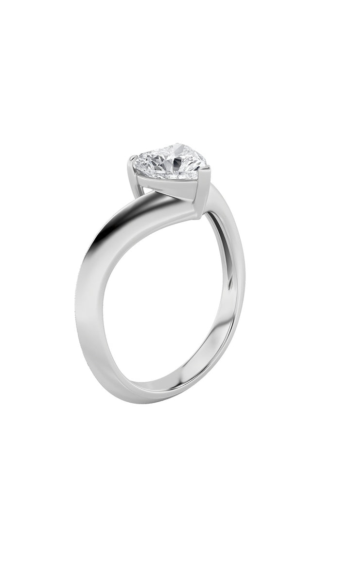 1Cttw Heart Shaped Lab Grown Diamond (F/VS) HeartShaped Ring in 14K Gold