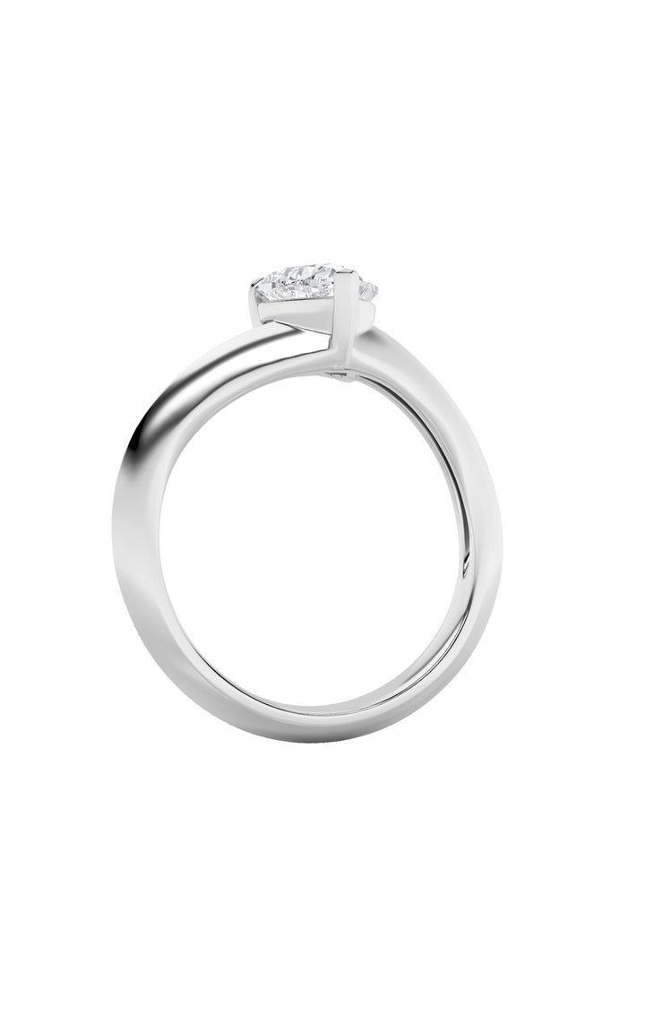 1Cttw Heart Shaped Lab Grown Diamond (F/VS) HeartShaped Ring in 14K Gold