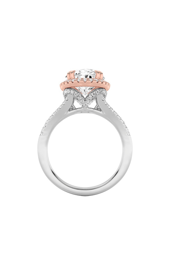 4.5CTW Oval Shaped Lab Grown Diamond (F/VS) Bold Accented Statement Engagement Ring in 14K Gold