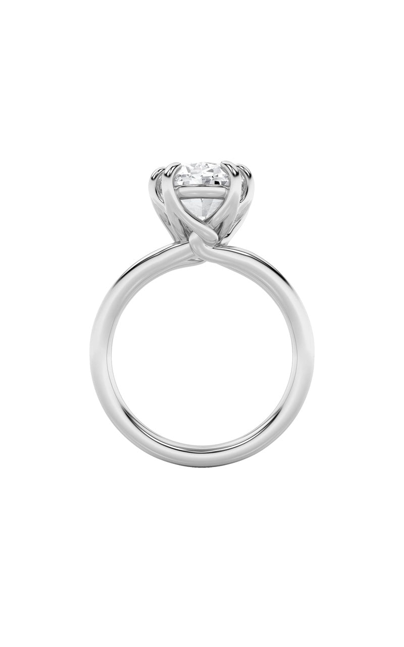 5Cttw Oval Shaped Lab Grown Diamond (F/VS) Bold Split Shank Solitaire Engagement Ring in 14K Gold