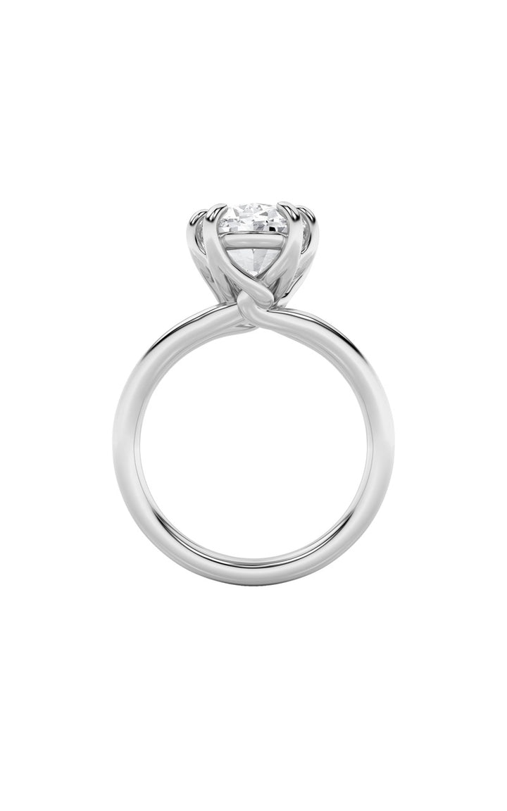 5Cttw Oval Shaped Lab Grown Diamond (F/VS) Bold Split Shank Solitaire Engagement Ring in 14K Gold