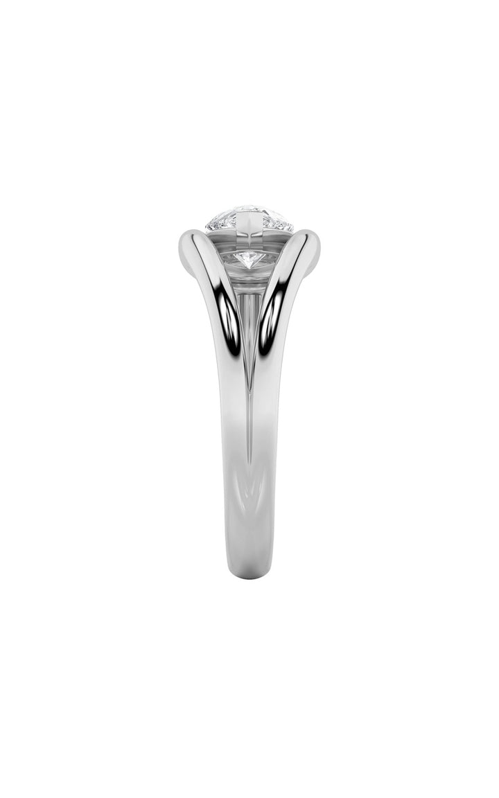 1Cttw Pear Shaped Lab Grown Diamond (F/VS) East West Solitaire Ring in 14K Gold