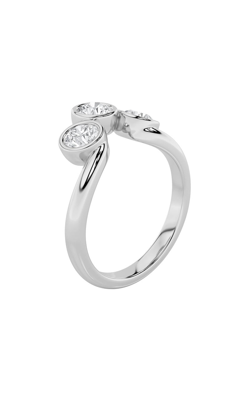 1Cttw Round Shaped Lab Grown Diamond (F/VS) ThreeStone Ring in 14K Gold