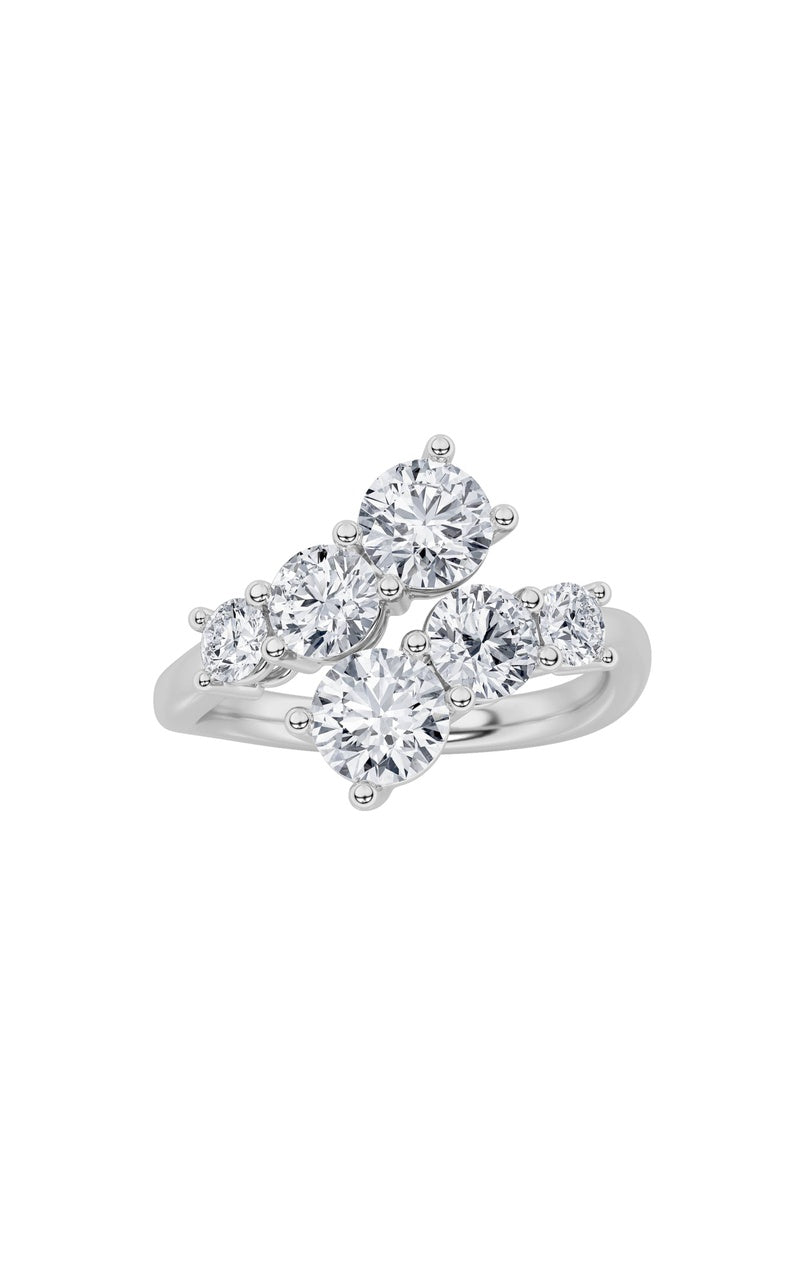 2Cttw Round Shaped Lab Grown Diamond (F/VS) Three Stone Ring in 14K Gold