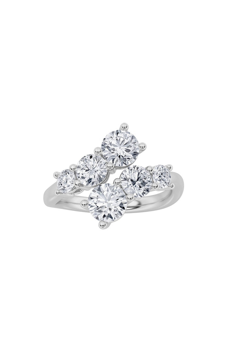 2Cttw Round Shaped Lab Grown Diamond (F/VS) Three Stone Ring in 14K Gold