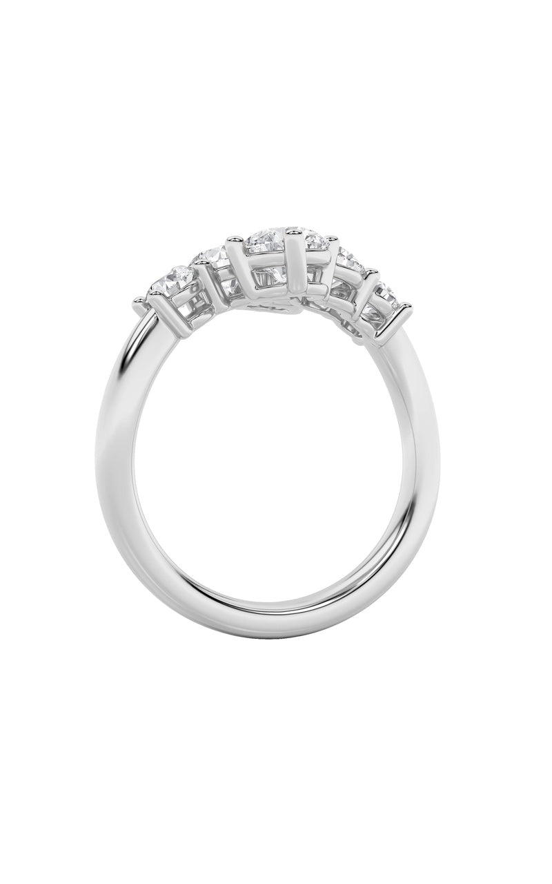 2Cttw Round Shaped Lab Grown Diamond (F/VS) Three Stone Ring in 14K Gold
