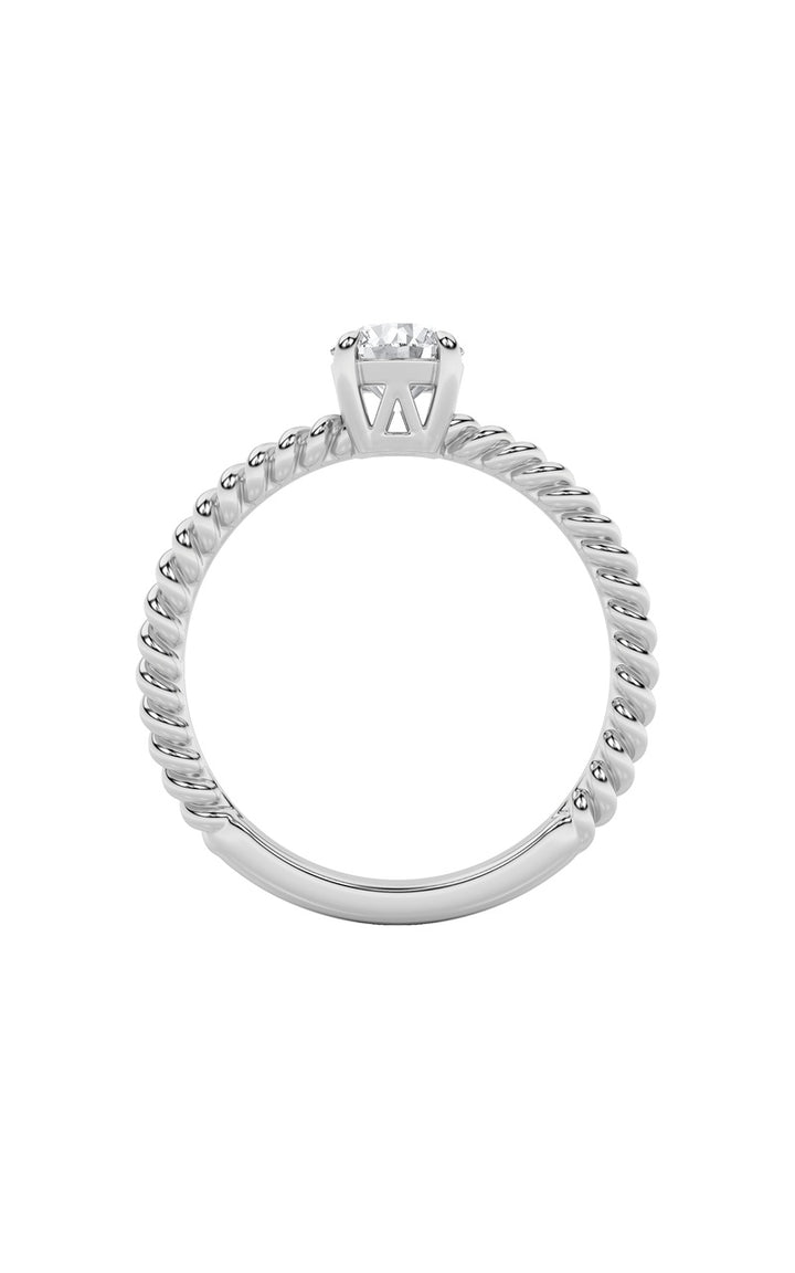 0.5Cttw Round Shaped Lab Grown Diamond (F/VS) Solitaire Engagement Ring in 14K Gold