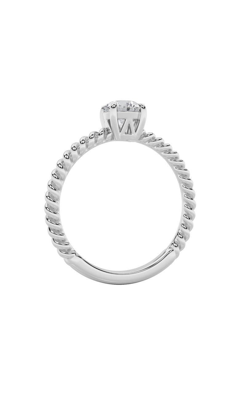 0.5Cttw Round Shaped Lab Grown Diamond (F/VS) Solitaire Engagement Ring in 14K Gold