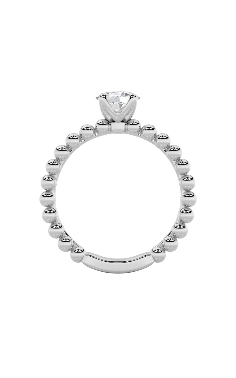 0.5Cttw Oval Shaped Lab Grown Diamond (F/VS) Petite Solitaire Engagement Ring in 14K Gold