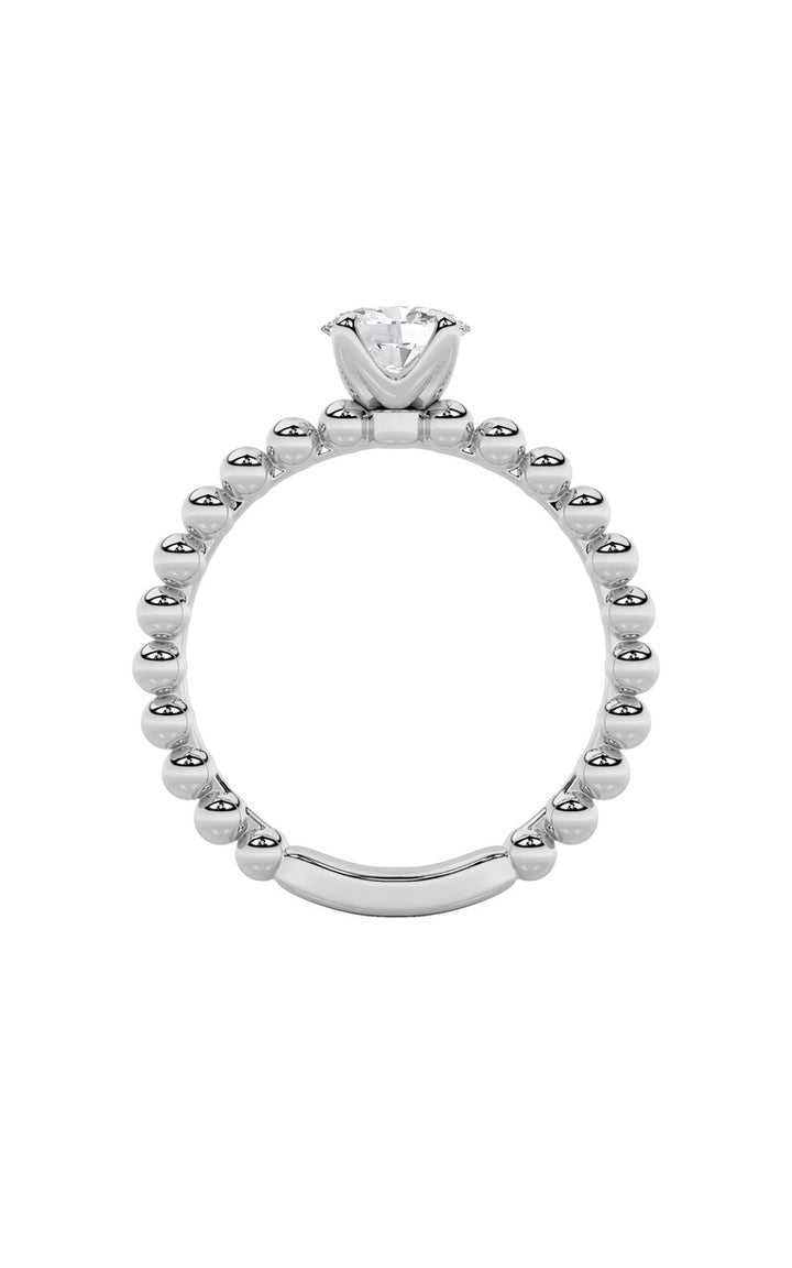 0.5Cttw Oval Shaped Lab Grown Diamond (F/VS) Petite Solitaire Engagement Ring in 14K Gold
