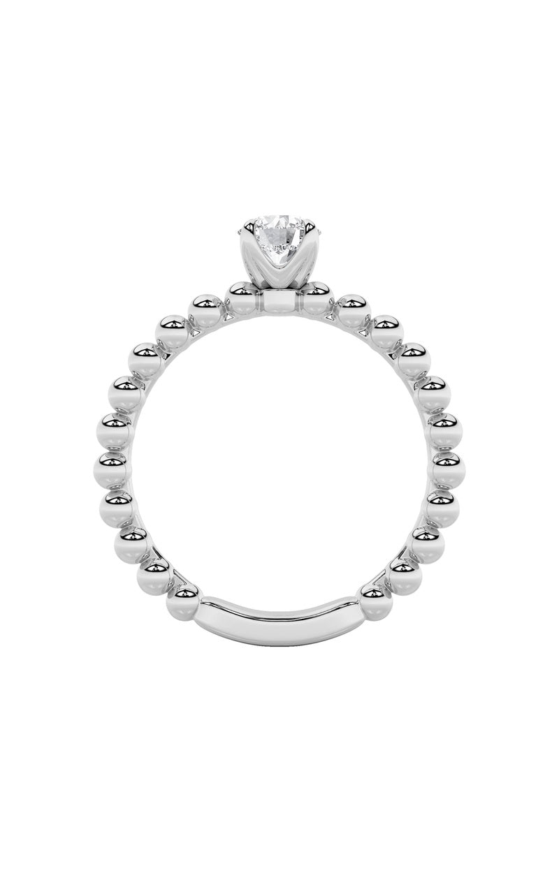 0.5Cttw Round Shaped Lab Grown Diamond (F/VS) Petite Solitaire Engagement Ring in 14K Gold