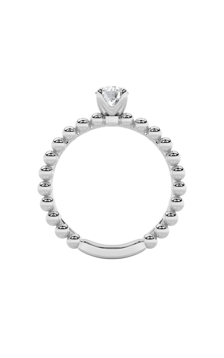 0.5Cttw Round Shaped Lab Grown Diamond (F/VS) Petite Solitaire Engagement Ring in 14K Gold