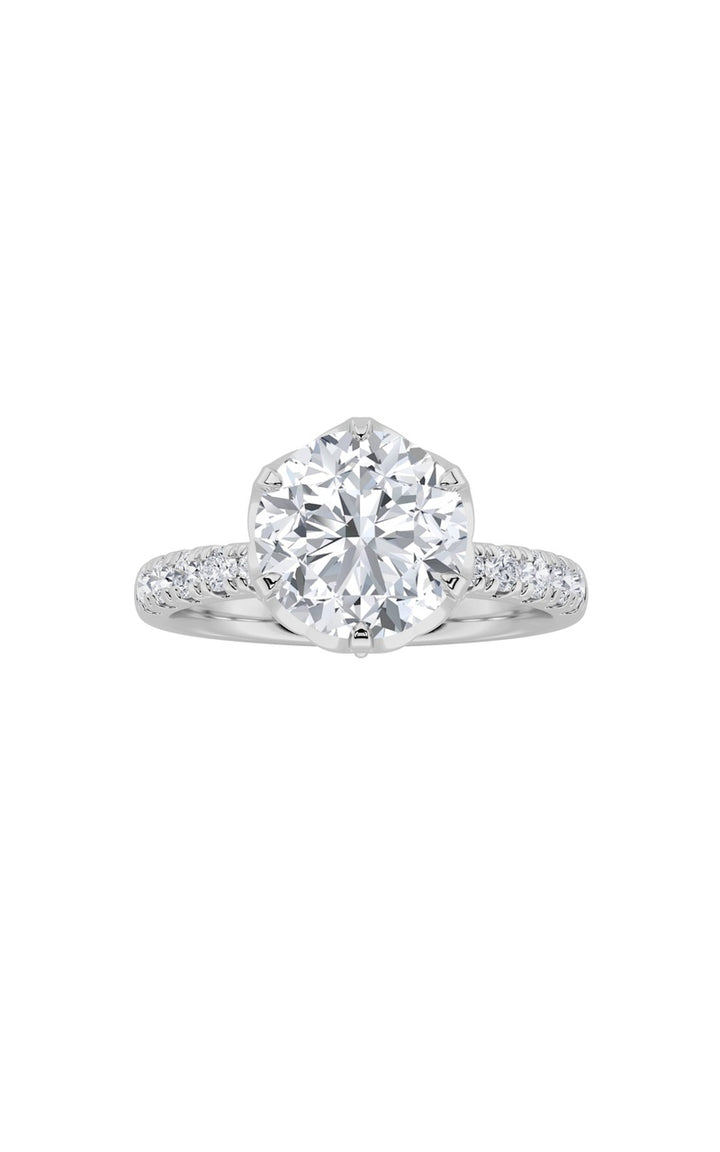 2Cttw Round Shaped Lab Grown Diamond (F/VS) Solitaire Engagement Ring in 14K Gold