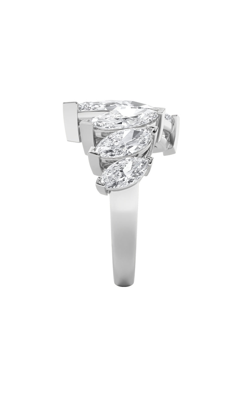 2.5Cttw Marquise Shaped Lab Grown Diamond (G/VS) Four Stone Fashion Ring in 14K Gold