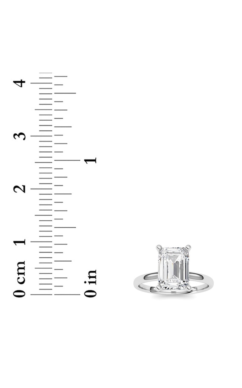 2Cttw Emerald Shaped Lab Grown Diamond Classic Solitaire Ring in 14K Gold (F/VS)