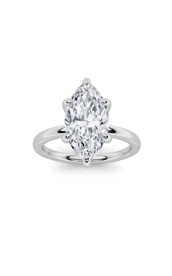 2Cttw Marquise Shaped Lab Grown Diamond Classic Solitaire Ring in 14K Gold (F/VS)