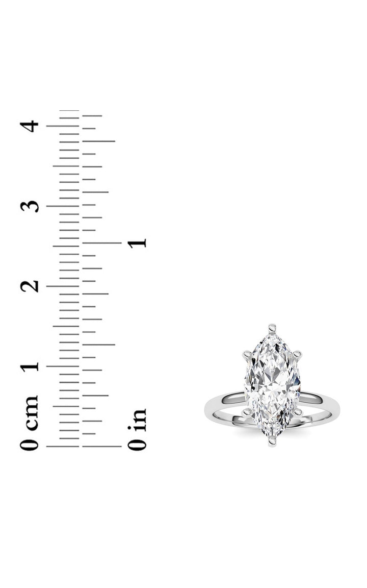 2Cttw Marquise Shaped Lab Grown Diamond Classic Solitaire Ring in 14K Gold (F/VS)