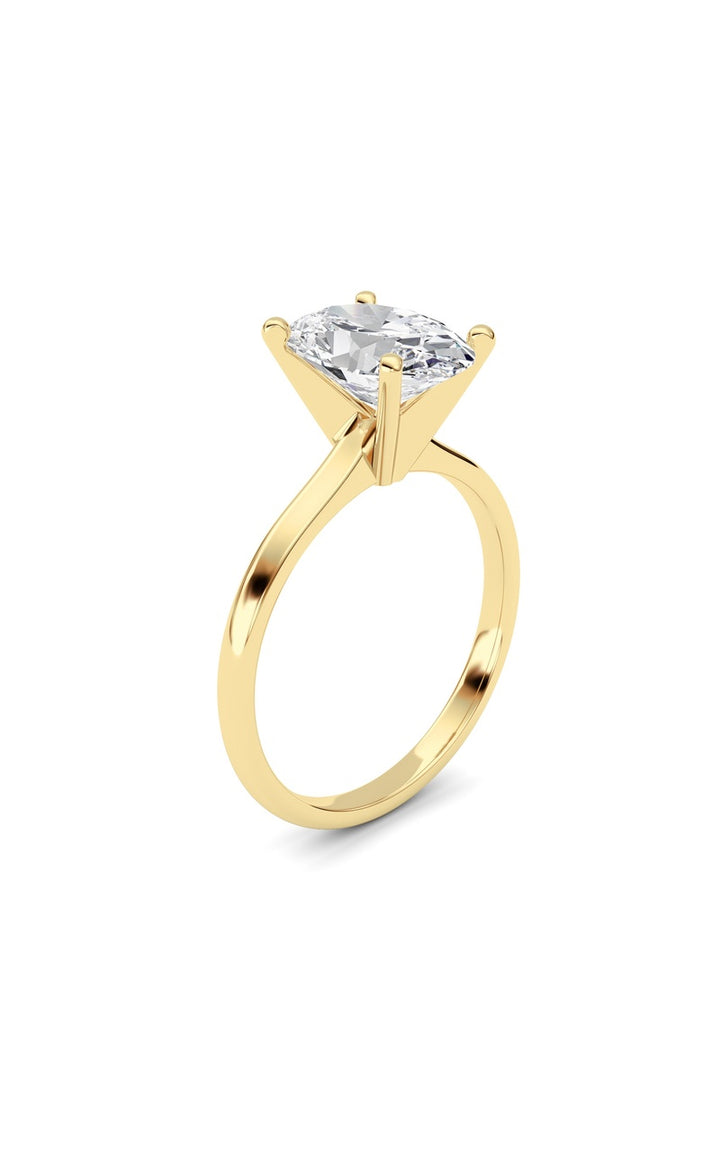 1Cttw Oval Shaped Lab Grown Diamond Classic Solitaire Ring in 14K Gold (F/VS)