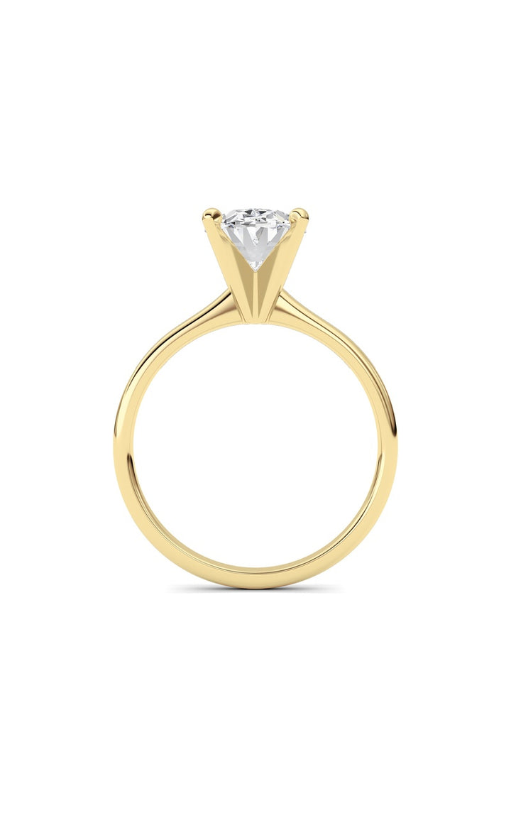 1Cttw Oval Shaped Lab Grown Diamond Classic Solitaire Ring in 14K Gold (F/VS)