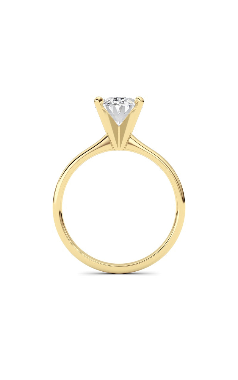 2Cttw Oval Shaped Lab Grown Diamond Classic Solitaire Ring in 14K Gold (F/VS)