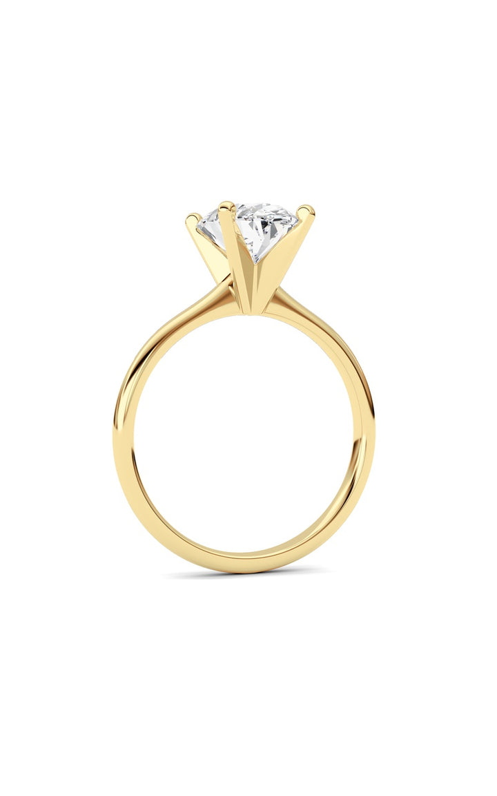 2Cttw Oval Shaped Lab Grown Diamond Classic Solitaire Ring in 14K Gold (F/VS)