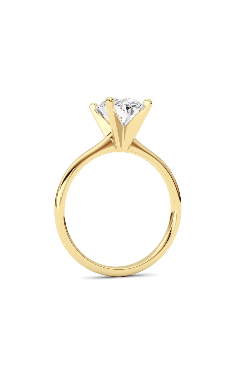 2Cttw Oval Shaped Lab Grown Diamond Classic Solitaire Ring in 14K Gold (F/VS)