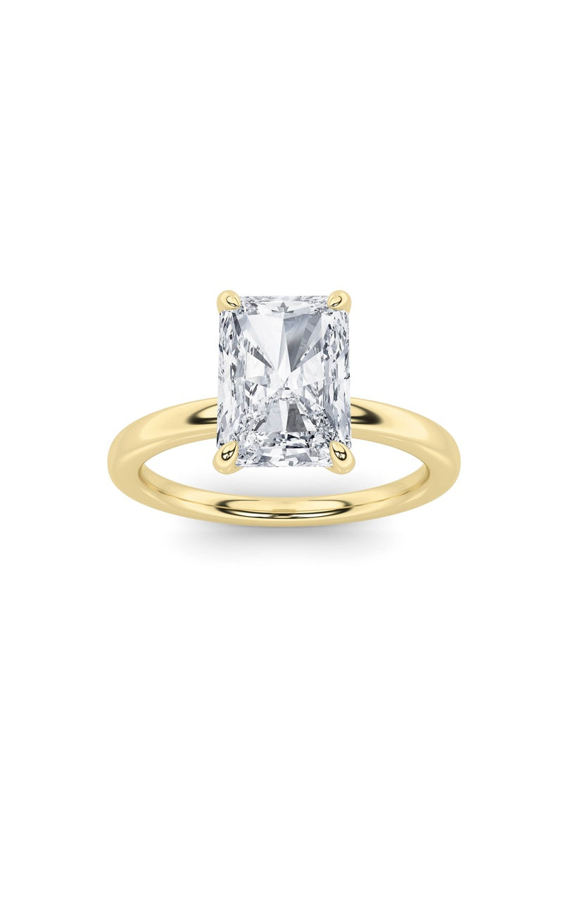 1Cttw Radiant Shaped Lab Grown Diamond Classic Solitaire Ring in 14K Gold (F/VS)