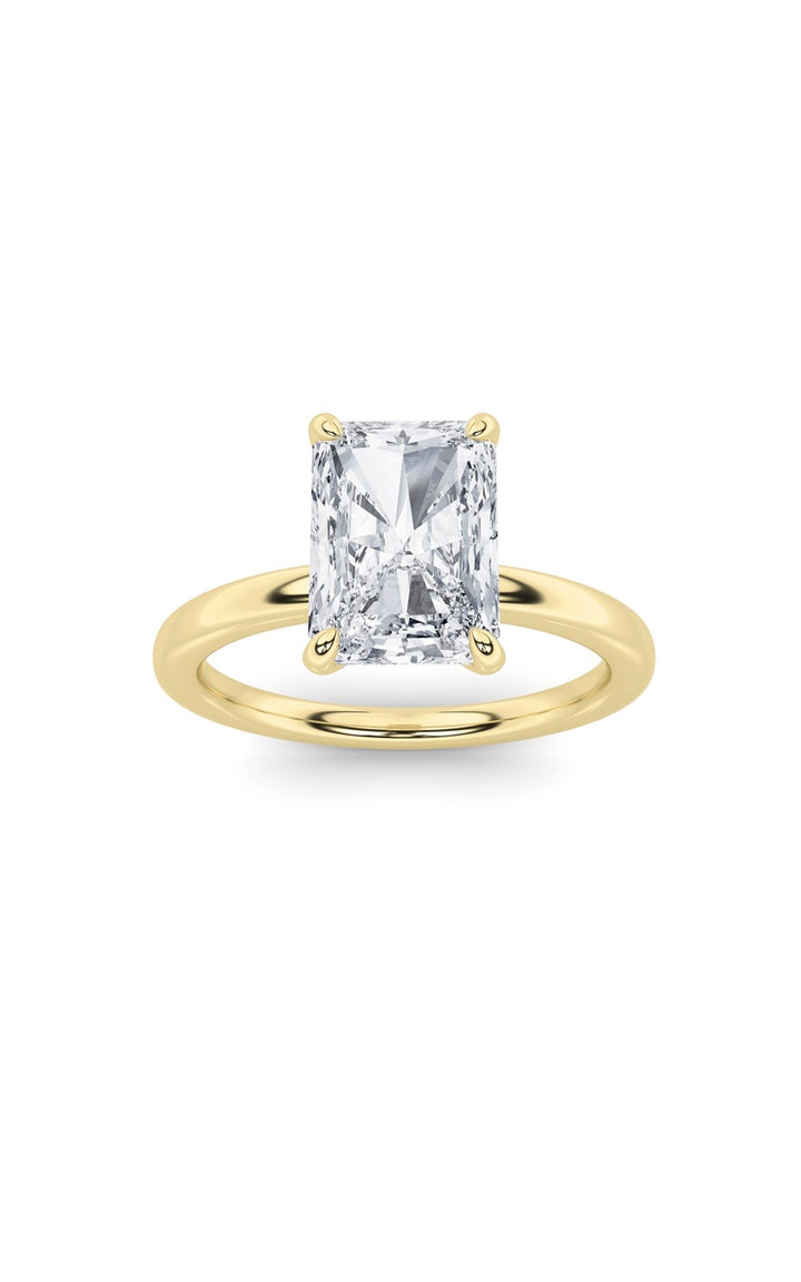 1Cttw Radiant Shaped Lab Grown Diamond Classic Solitaire Ring in 14K Gold (F/VS)